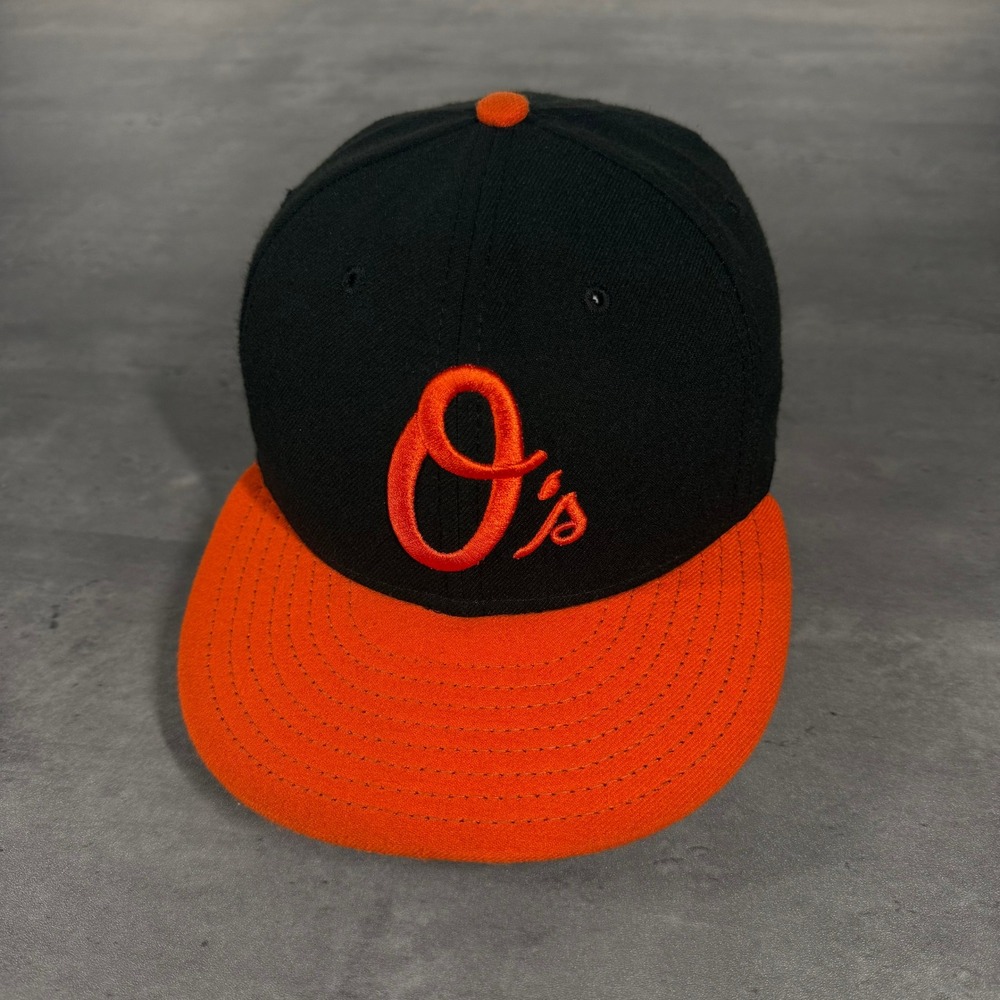 Vintage Baltimore Orioles Hat New Era Cap 7 USA Black Orange 2 Tone O's FItted